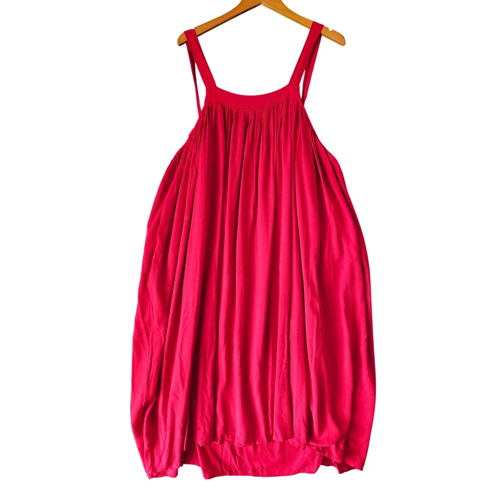 Mersea Buleboo Women Red Sleeveless Tie Strap Flowy Boho Midi‎ Dress OS